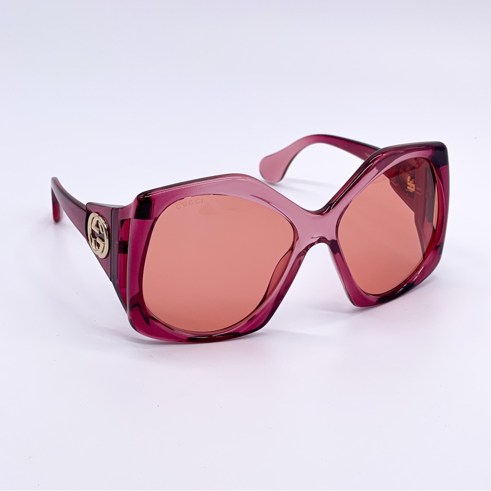 NEW GUCCI GG0875S 003 OVERSIZED PINK WOMEN SUNGLASSES GUCCI - Picture 12 of 16